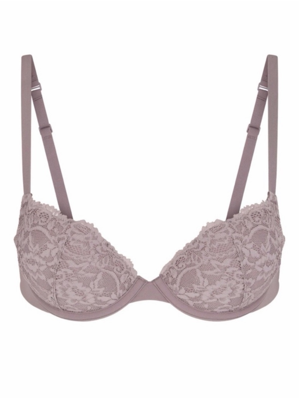SKIMS Lace Push-up Bra in Zinc